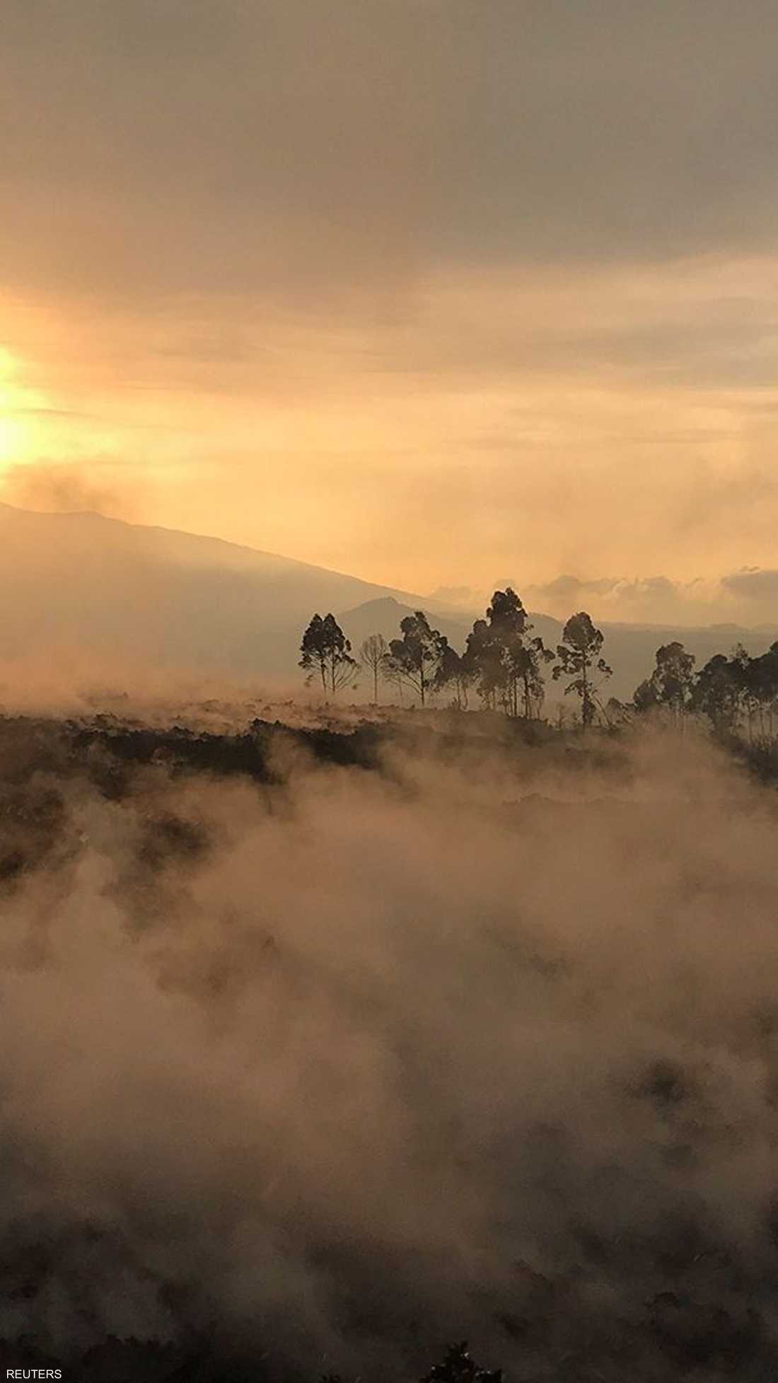مشهد في الصباح لمنطقة بركان نييراغونغو