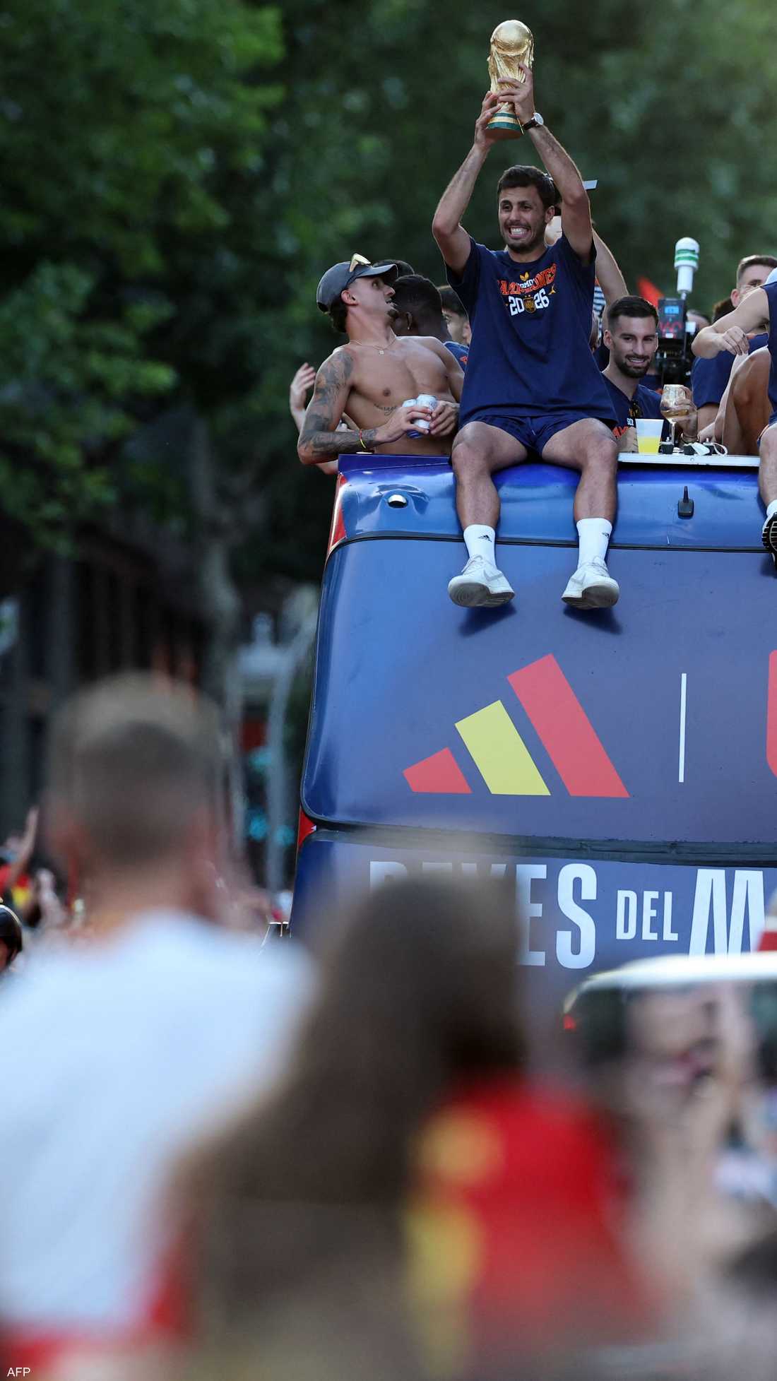 استقبال لاعبي منتخب إسبانيا في مدريد