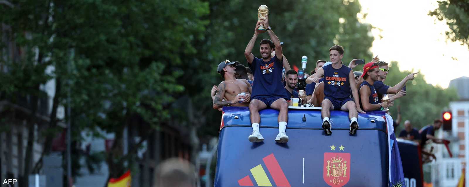 استقبال لاعبي منتخب إسبانيا في مدريد