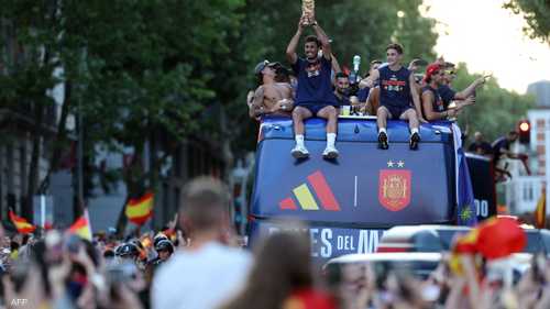 استقبال لاعبي منتخب إسبانيا في مدريد