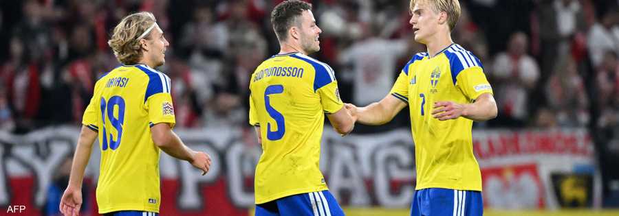 مباراة دوري الأمم الأوروبية بين السويد وبولندا
